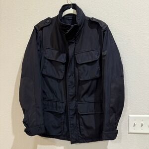 Tumi Tech Black Lightweight Field Jacket Military Style Coat‎ Mens Small Hood